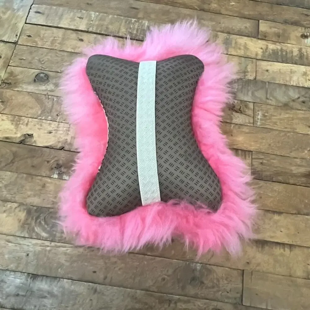 Vibrant Pink Shaggy Fur Decorative Throw Pillow